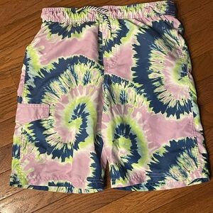 Boys Sz L Cat & Jack Tie-Dye Swim Trunks EUC